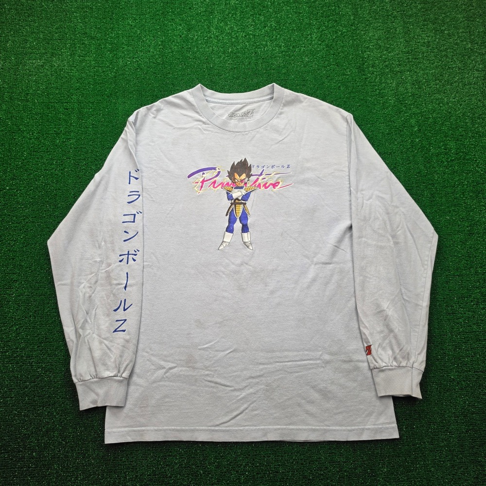 Primitive x‎ Dragon Ball Z Shirt Mens Large Vegeta Long Sleeve Light Blue DBZ